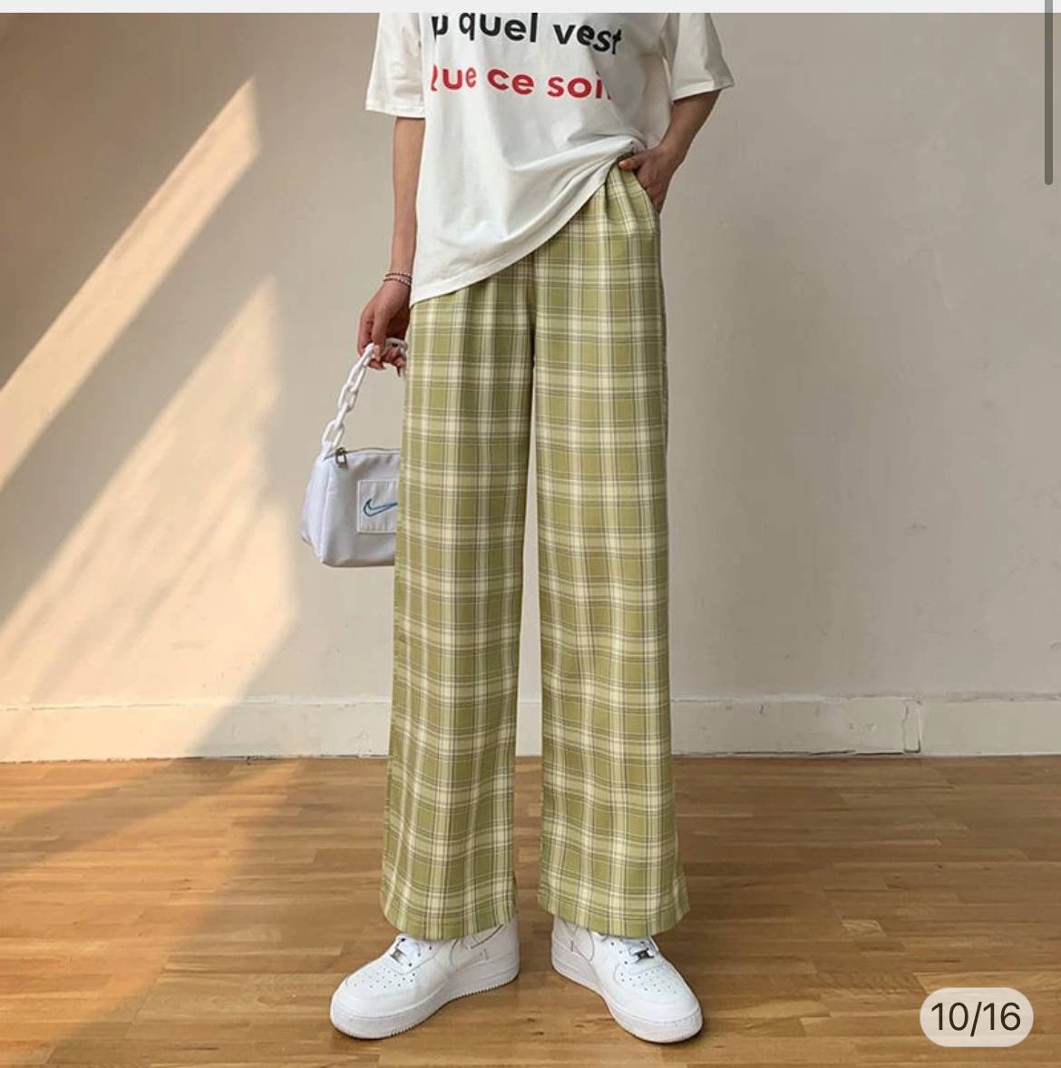 Checkered hot sale long pants